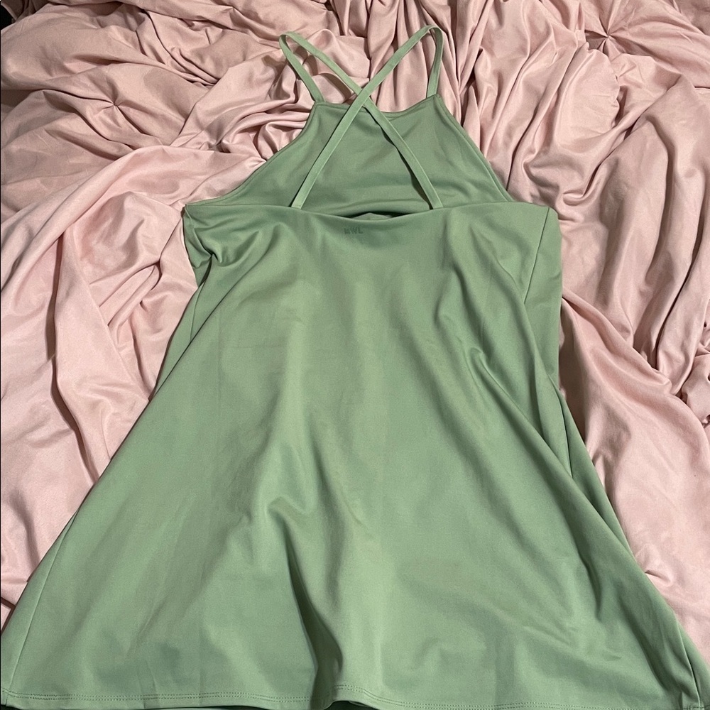 Madewell 2.0 MWL Flex Fitness Dress NWOT Mint Green Size Med Strappy Criss Cross - Picture 4 of 11
